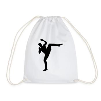 MMA Kampfsport Silhouette - Turnbeutel - Weiß - Vorne