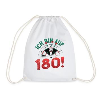 Ich Bin Auf 180, Dartspieler - Turnbeutel - Weiß - Vorne