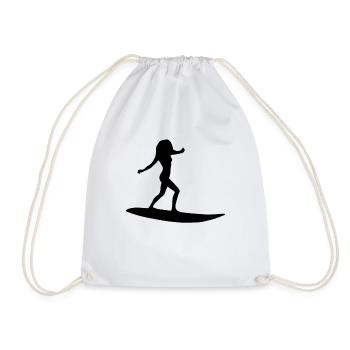 Surferin Silhouette - Turnbeutel - Weiß - Vorne