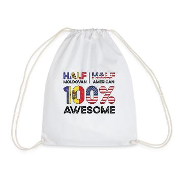 Born Moldovan Moldova American USA Citizenship - Drawstring Bag - white - Front
