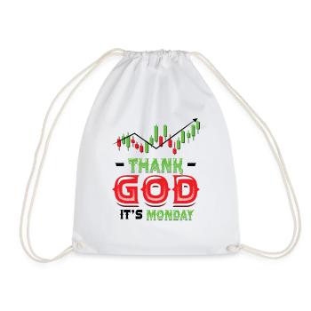 Gott Sei Dank Ist Es Montag, Börsenhändler - Turnbeutel - Weiß - Vorne