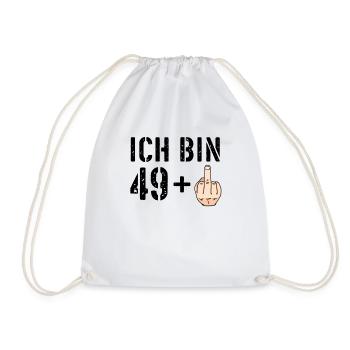 Ich bin 49 plus eins + 1 - 50. Geburtstag - Ü50 - Turnbeutel - Weiß - Vorne