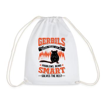 Gerbille Cadeau Rat de course mongol Gerbille - Sac de sport léger - blanc - Devant