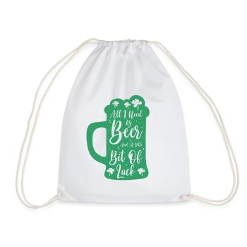 Fête de la Saint-Patrick Bière Trèfle Feuille Bonheur - Sac de sport léger - blanc - Devant