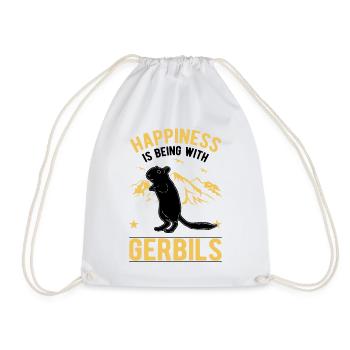 Gerbil Glück racing rat gerbil - Drawstring Bag - white - Front
