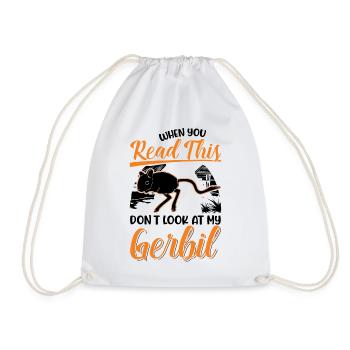 Gerbille Cadeau Rat de course mongol Gerbille - Sac de sport léger - blanc - Devant
