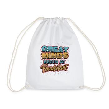Great minds start at Headstart, ABCD Teacher - Drawstring Bag - white - Front