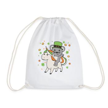 Souris avec licorne Saint-Patrick Irlande Bonheur - Sac de sport léger - blanc - Devant