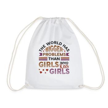 Des problèmes plus importants que les filles, embrasser les filles - Sac de sport léger - blanc - Devant
