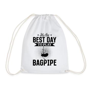 It's The Best Day To Play Bagpipe Bagpiping Musici - Drawstring Bag - white - Front
