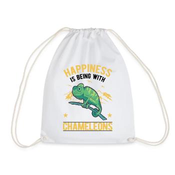 Le bonheur, c’est d’être avec des caméléons caméléon - Sac de sport léger - blanc - Devant