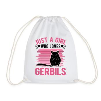 Juste une fille qui aime la fille de Gerbille Gerbille Gerbille - Sac de sport léger - blanc - Devant