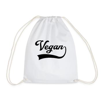 Vegan lettering - Drawstring Bag - white - Front
