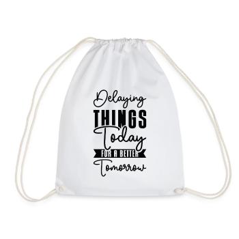 Procrastinating Vintage Fan Procrastinator - Drawstring Bag - white - Front