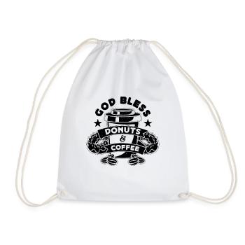 Que Dieu bénisse les beignets et la caféine Amateur de café et de beignets - Sac de sport léger - blanc - Devant