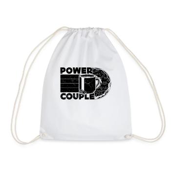 Power Couple Retro Breakfast Coffee & Donuts Lover - Turnbeutel - Weiß - Vorne