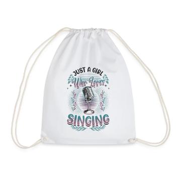 Just A Girl Who Loves Singing, Choir Singer Girl - Drawstring Bag - white - Front