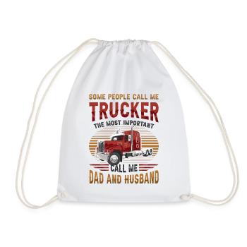 Trucker, Husband, Truck Driver, Dad - Turnbeutel - Weiß - Vorne