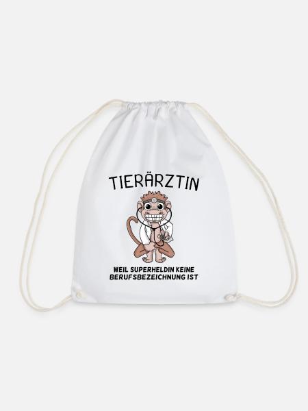 Tierarzt Geschenk mit Spruch - Turnbeutel - Weiß