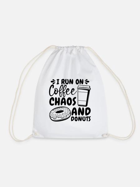 I Run On Coffee Caffeine Coffee & Donuts Lover - Turnbeutel - Weiß