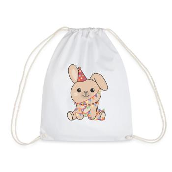 Lapin pour anniversaire un cadeau pour les enfants - Sac de sport léger - blanc - Devant