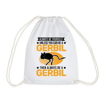 Gerbil Gift Racing Rat Gerbil - Drawstring Bag - white - Front