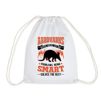 Aardvark Gift Aardvark - Drawstring Bag - white - Front