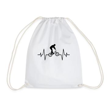 Bmx heartbeat - Drawstring Bag - white - Front