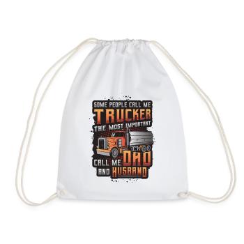 Trucker, Husband, Truck Driver, Dad - Turnbeutel - Weiß - Vorne