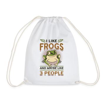 J’aime les grenouilles et peut-être 3 personnes - Sac de sport léger - blanc - Devant