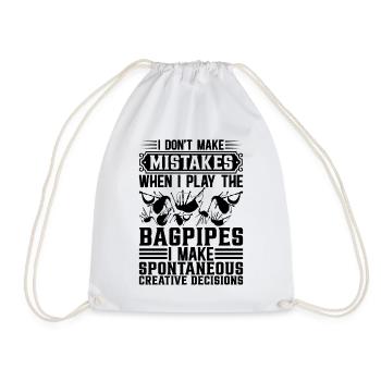 I Don't Make Mistakes When I Play The Bagpipes Bag - Turnbeutel - Weiß - Vorne