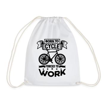Né pour faire du vélo forcé de travailler Vélo Cycliste - Sac de sport léger - blanc - Devant