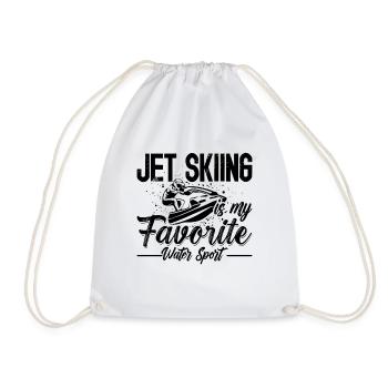 Jet Skiing My Favorite Water Sport Lover Jet Skis - Drawstring Bag - white - Front