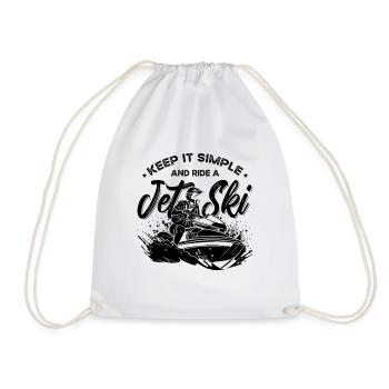 Keep It Simple And Jet Skiing Watercraft Jet Skier - Drawstring Bag - white - Front