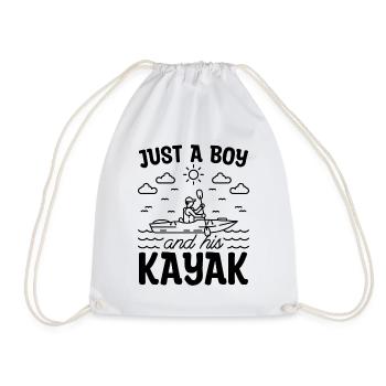 Just A Boy And His Kayaking Canoeing Kayak Lover - Drawstring Bag - white - Front