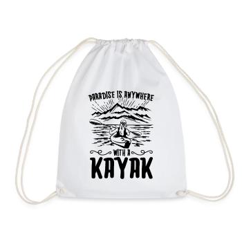 Le paradis est partout Kayak Canoë Kayak Amateur de kayak - Sac de sport léger - blanc - Devant
