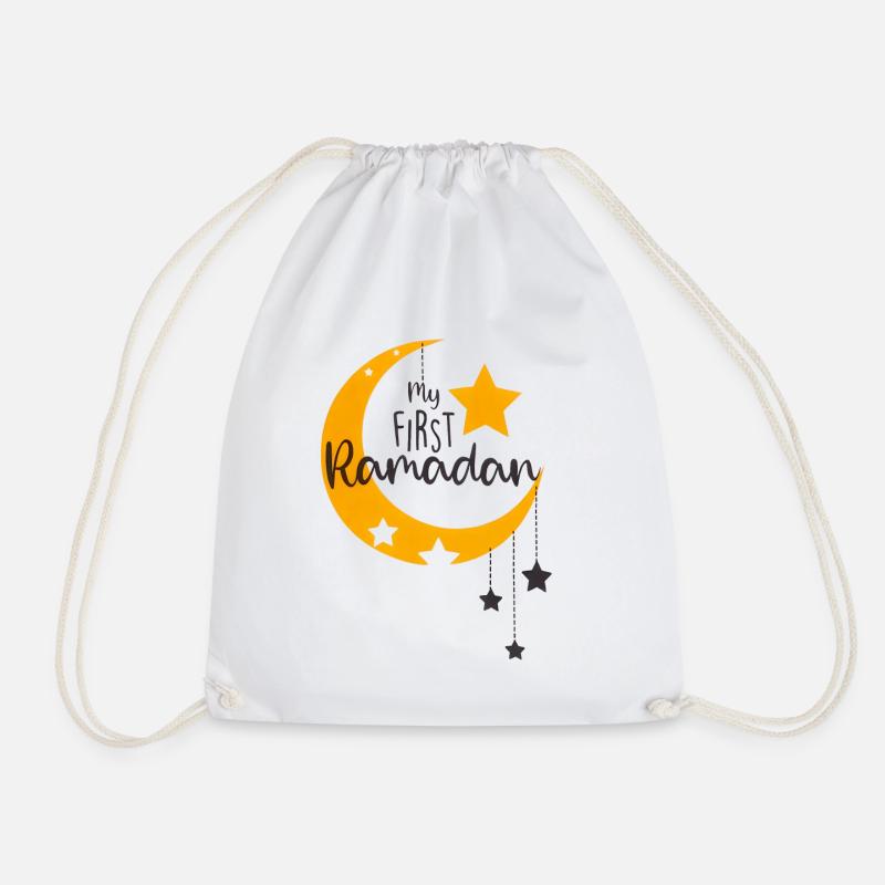 My first Ramadan fasting Muslim - Drawstring Bag - white