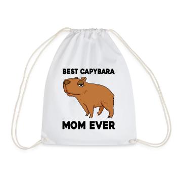 Capybara Mama Wasserschwein - Turnbeutel - Weiß - Vorne