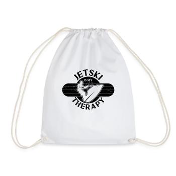 Jet Ski Therapy Retro Loves Watercraft Jet Skier - Drawstring Bag - white - Front