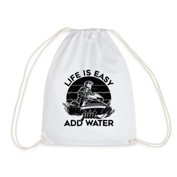 Life Is Easy Just Add Jet Skiing Jet Skis Jet Skier - Drawstring Bag - white - Front