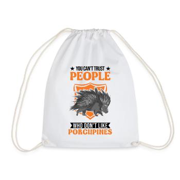 Porcupine lover Porcupine - Drawstring Bag - white - Front