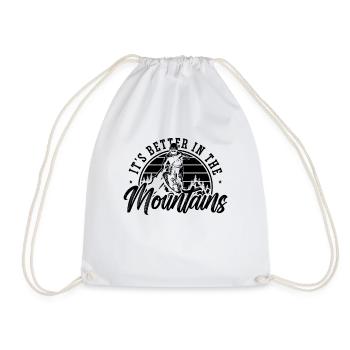 It's Better In The Mountain Sports Mountain Biker - Turnbeutel - Weiß - Vorne