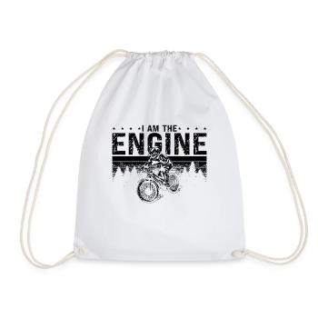 I Am The Engine Mountain Sports Mountain Biker - Turnbeutel - Weiß - Vorne