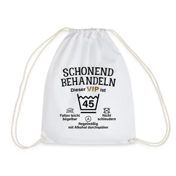 45. Geburtstag Schonend Behandeln 45 VIP ist 45 - Turnbeutel - Weiß - Vorne