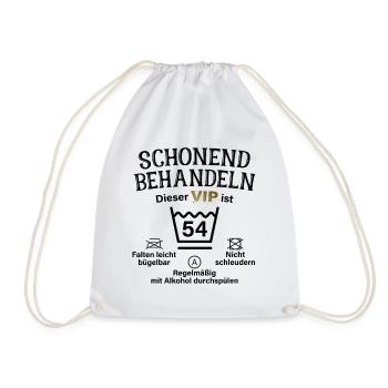 54. Geburtstag Schonend Behandeln 54 VIP ist 54 - Turnbeutel - Weiß - Vorne