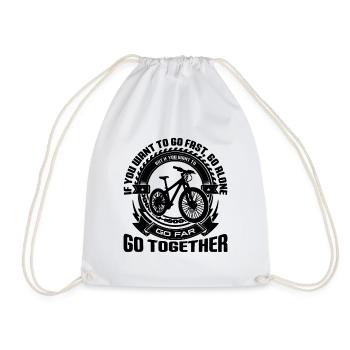 If You Want To Go First Racing Bike Mountain Biker - Drawstring Bag - white - Front