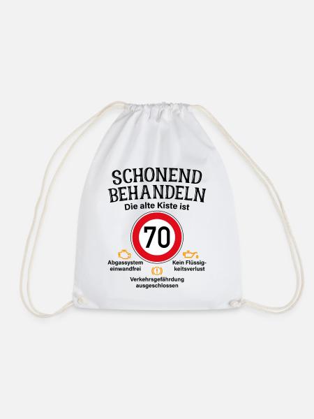 70. Geburtstag Schonend Behandeln Alte Kiste 70 - Turnbeutel - Weiß