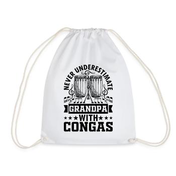 Ne sous-estimez jamais grand-père avec des congas - Sac de sport léger - blanc - Devant