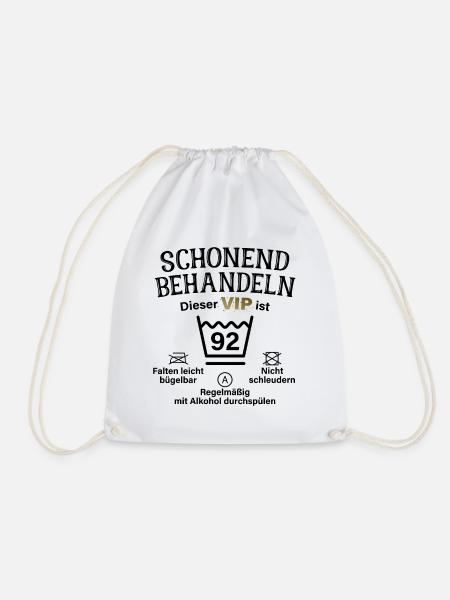 92. Geburtstag Schonend Behandeln 92 VIP ist 92 - Turnbeutel - Weiß