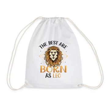 The best are born as Leo, zodiac signs - Drawstring Bag - white - Front